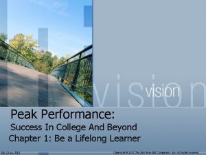 Peak Performance Success In College And Beyond Chapter