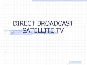 Direct broadcast satellite block diagram
