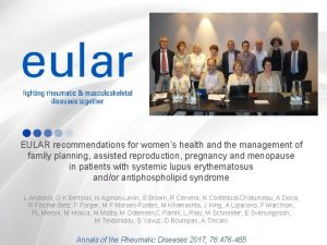 EULAR recommendations for womens health and the management