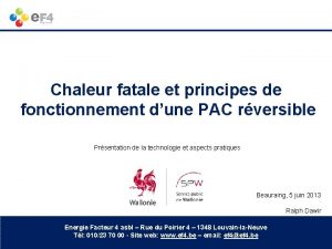 Chaleur fatale et principes de fonctionnement dune PAC