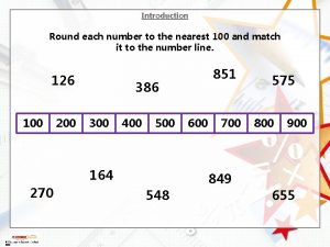 Introduction Round each number to the nearest 100