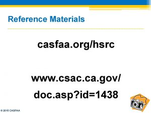 Reference Materials casfaa orghsrc www csac ca gov