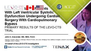 Levosimendan In Patients With Left Ventricular Systolic Dysfunction