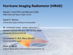 Hurricane Imaging Radiometer HIRAD Daniel J Cecil PI