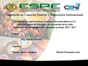 Ingeniera en Comercio Exterior y Negociacin Internacional Anlisis