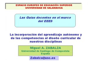 ESPACIO EUROPEO DE EDUCACIN SUPERIOR UNIVERSIDAD DE SALAMANCA