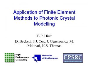 Application of Finite Element Methods to Photonic Crystal