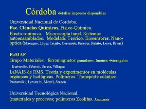 Crdoba detalles impresos disponibles Universidad Nacional de Cordoba