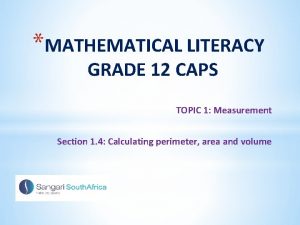 Measurement maths literacy grade 12