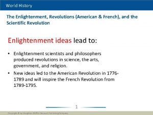 World History The Enlightenment Revolutions American French and