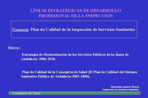 LNEAS ESTRATGICAS DE DESARROLLO PROFESIONAL DE LA INSPECCIN