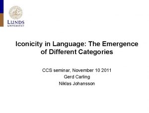 Iconicity in Language The Emergence of Different Categories