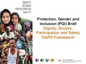 Protection Gender and Inclusion PGI Brief Dignity Access