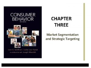 CHAPTER THREE Market Segmentation and Strategic Targeting At