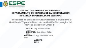 CENTRO DE ESTUDIOS DE POSGRADO DEPARTAMENTO DE CIENCIAS