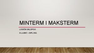 Minterm maksterm