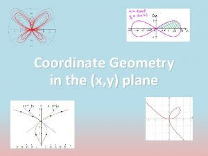 Coordinate Geometry in the x y plane Coordinate