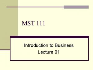 What is mst 111