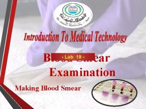 Blood Smear Examination Lab 19 Making Blood Smear