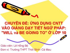 CHUYN NG DNG CNTT VO GING DY TIT