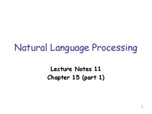 Natural Language Processing Lecture Notes 11 Chapter 15