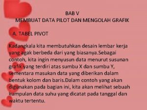 BAB V MEMBUAT DATA PILOT DAN MENGOLAH GRAFIK