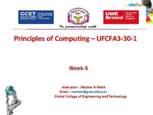 Principles of Computing UFCFA 3 30 1 Week5