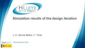 Simulation results of the design iteration J A