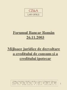 Forumul Bancar Romn 26 11 2003 Mijloace juridice