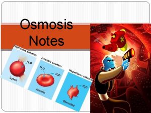 Osmosis Notes Key Terms Osmosis OSMOSIS Passive not