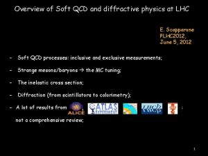 Overview of Soft QCD and diffractive physics at