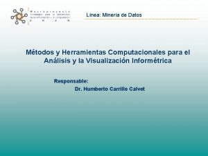 Lnea Minera de Datos Mtodos y Herramientas Computacionales