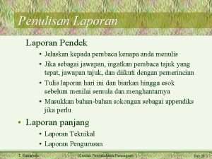 Laporan pendek