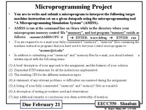 Microprogramming Project You are to write and submit