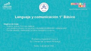 www fundacioncrecer net Lenguaje y comunicacin 1 Bsico