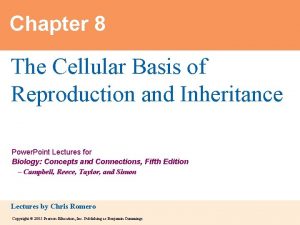 Chapter 8 The Cellular Basis of Reproduction and