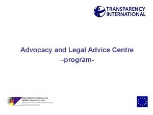 Advocacy and Legal Advice Centre program Advocacy and