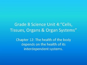 Grade 8 Science Unit 4 Cells Tissues Organs