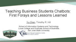 Teaching Business Students Chatbots First Forays and Lessons