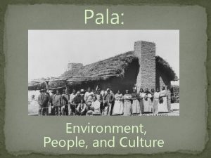 Pala Environment People and Culture The People of