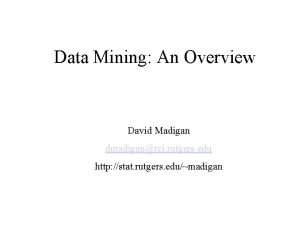 Data mining for business intelligence rutgers