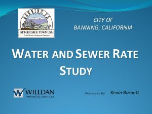 CITY OF BANNING CALIFORNIA WATER AND SEWER RATE