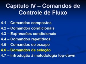 Captulo IV Comandos de Controle de Fluxo 4