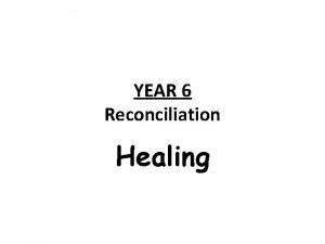 YEAR 6 Reconciliation Healing Scripture Sacraments Christian Beliefs