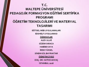 Maltepe üniversitesi formasyon