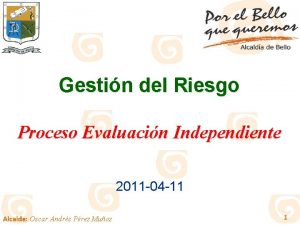 Gestin del Riesgo Proceso Evaluacin Independiente 2011 04
