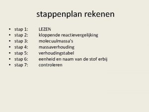 Stappenplan rekenen