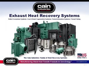 Exhaust Heat Recovery Systems Boiler Economizer Systems Gas