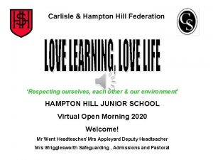Carlisle Hampton Hill Federation Respecting ourselves each other