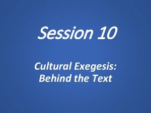 Cultural exegesis definition